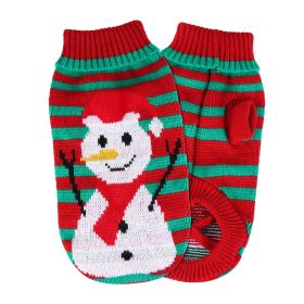 Pet Christmas Turtleneck Sweater Dog Cat Christmas Clothes Snowman Stripes Costume Winter Holiday Sweater for Small Medium Kitten Puppy Cats Dogs (Option: snowman_xl)